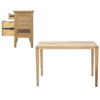 Thumbnail for Ashford 2 Pieces Reclaimed Wood Writing Desk and Filing Cabinet Dining Table AndMakers 