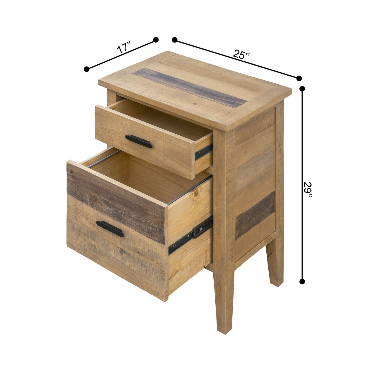 Ashford 2 Pieces Reclaimed Wood Writing Desk and Filing Cabinet Dining Table AndMakers 
