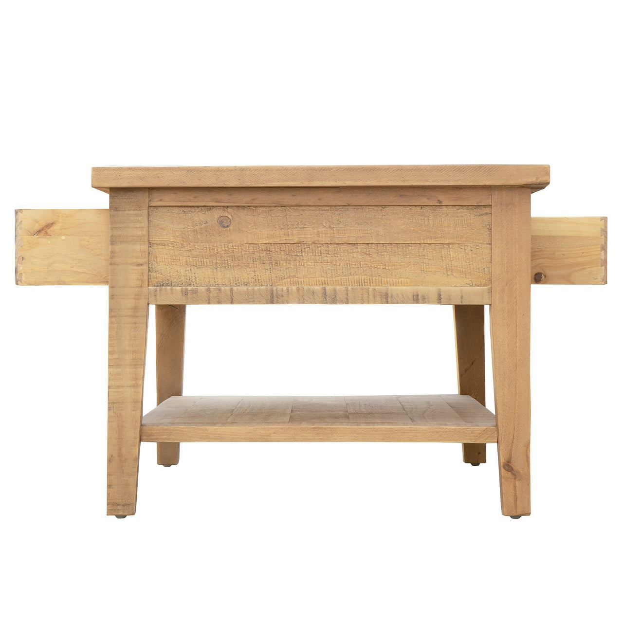 Ashford 40" Reclaimed Wood Coffee Table with Storage Shelf and Two Drawers Coffee Table AndMakers 