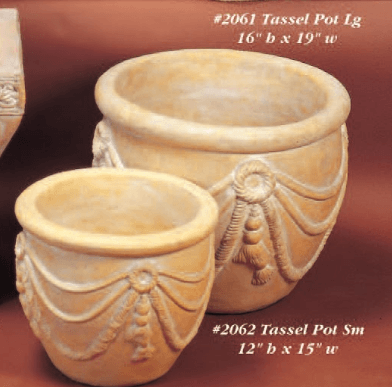 Tassel Pot Cast Stone Outdoor Garden Planter Planter Tuscan 