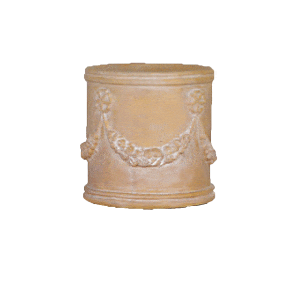 Della Robbia Cast Stone Outdoor Garden Planter Planter Tuscan Natural (N) Large 