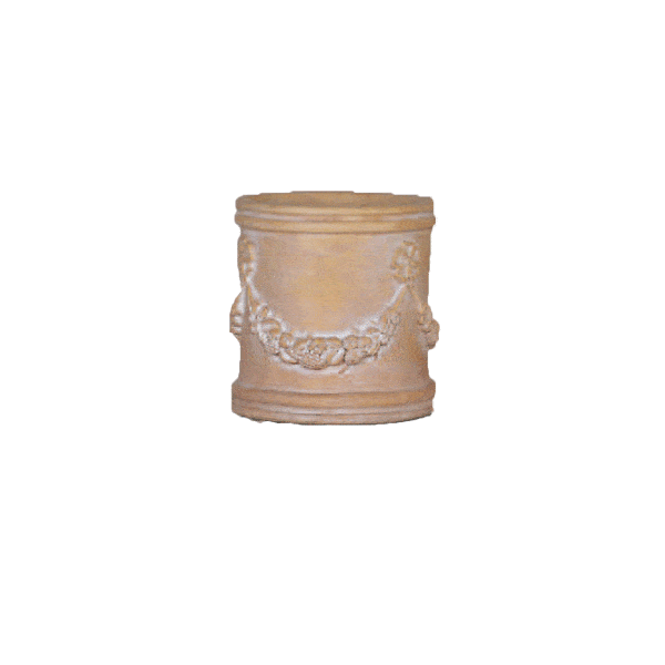 Della Robbia Cast Stone Outdoor Garden Planter Planter Tuscan Natural (N) Small 