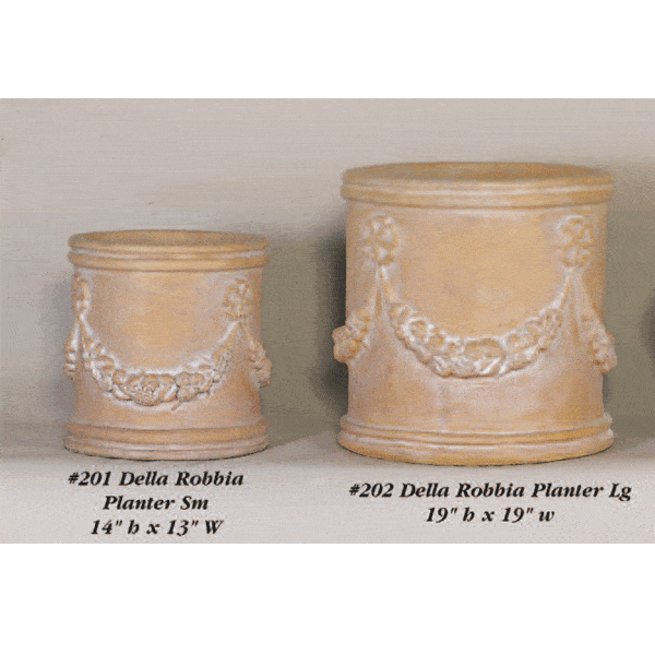 Della Robbia Cast Stone Outdoor Garden Planter Planter Tuscan 