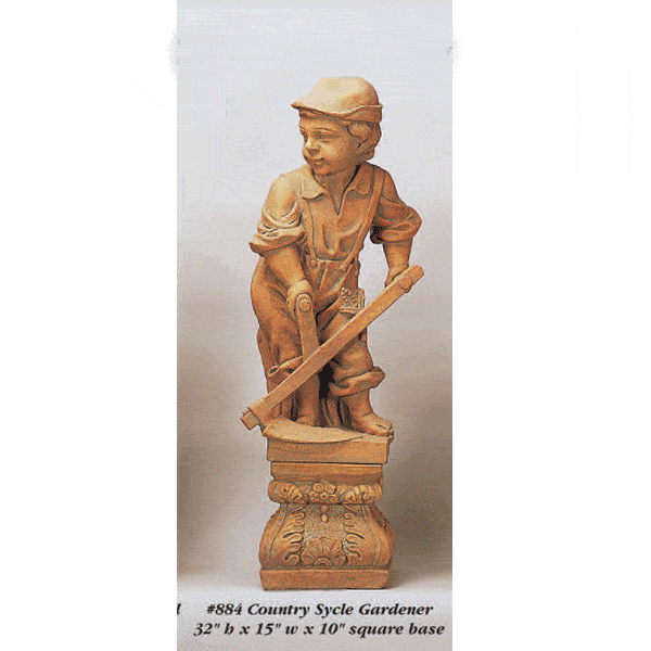 Country Sycle Gardener Asian Collection Statues Tuscan 