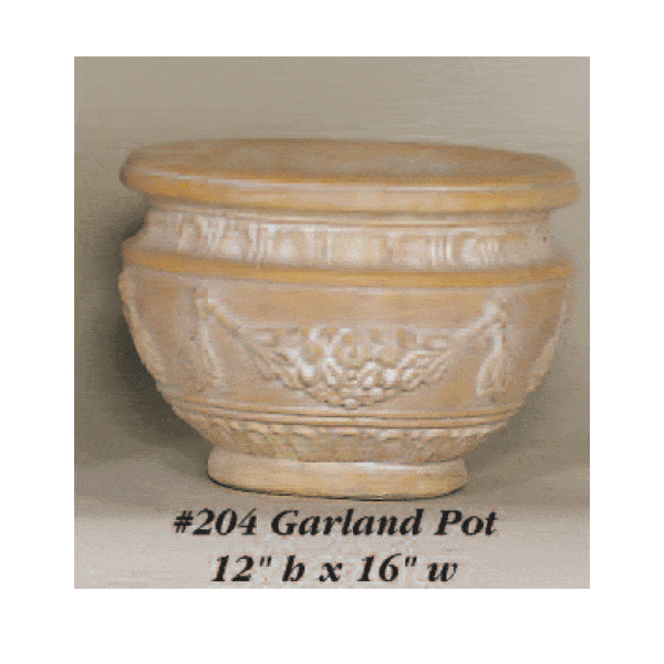 Garland Pot Cast Stone Outdoor Garden Planter Planter Tuscan 