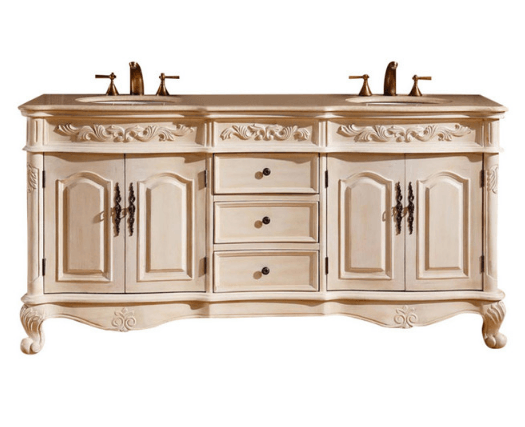 Silkroad 72" Traditional Double Sink Bathroom Vanity Vanity Silkroad Exclusive 