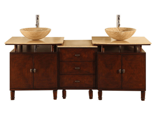 Silkroad 73" Modern Double Sink Bathroom Vanity Vanity Silkroad Exclusive 