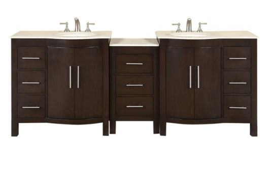 Silkroad 89" Modern Double Sink Bathroom Vanity Vanity Silkroad Exclusive 