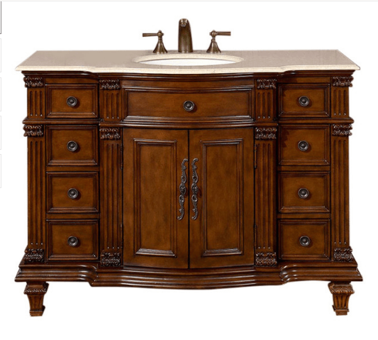 Silkroad 60" Transitional Single Sink Bathroom Vanity Vanity Silkroad Exclusive 
