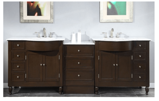 Silkroad 95" Modern Double Sink Bathroom Vanity Vanity Silkroad Exclusive 