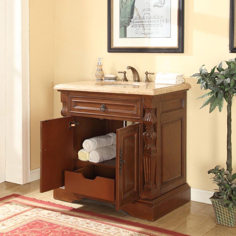 Silkroad 36" Traditional Single Sink Bathroom Vanity Vanity Silkroad Exclusive 