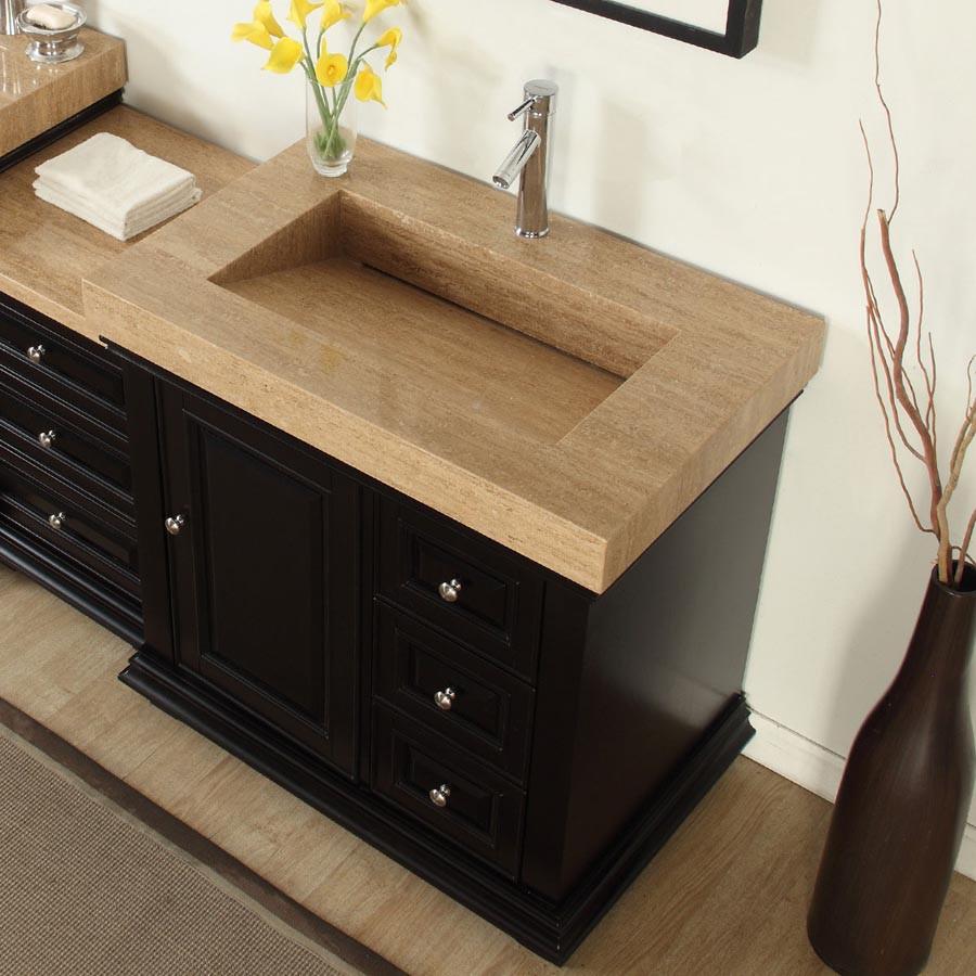 Silkroad 55.5" Modern Single Sink Bathroom Vanity Vanity Silkroad Exclusive 
