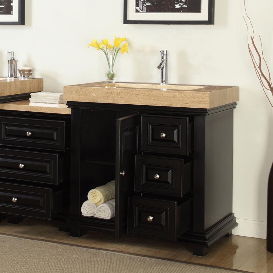 Silkroad 55.5" Modern Single Sink Bathroom Vanity Vanity Silkroad Exclusive 