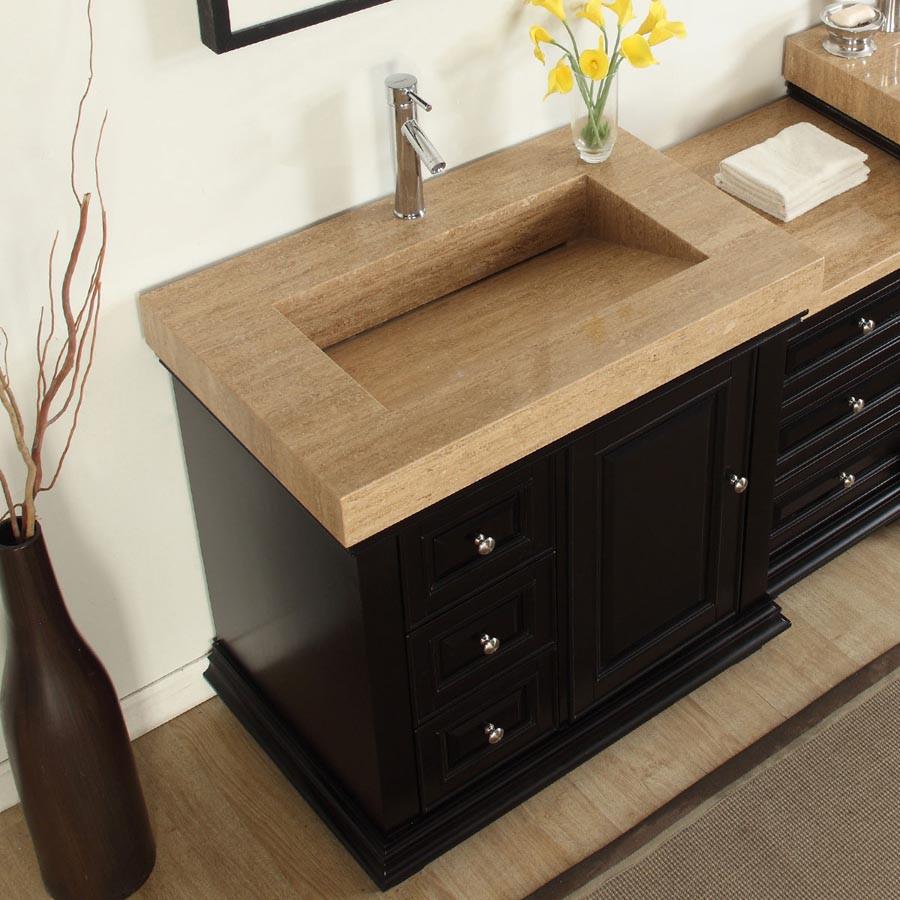 Silkroad 55.5" Modern Single Sink Bathroom Vanity Vanity Silkroad Exclusive 