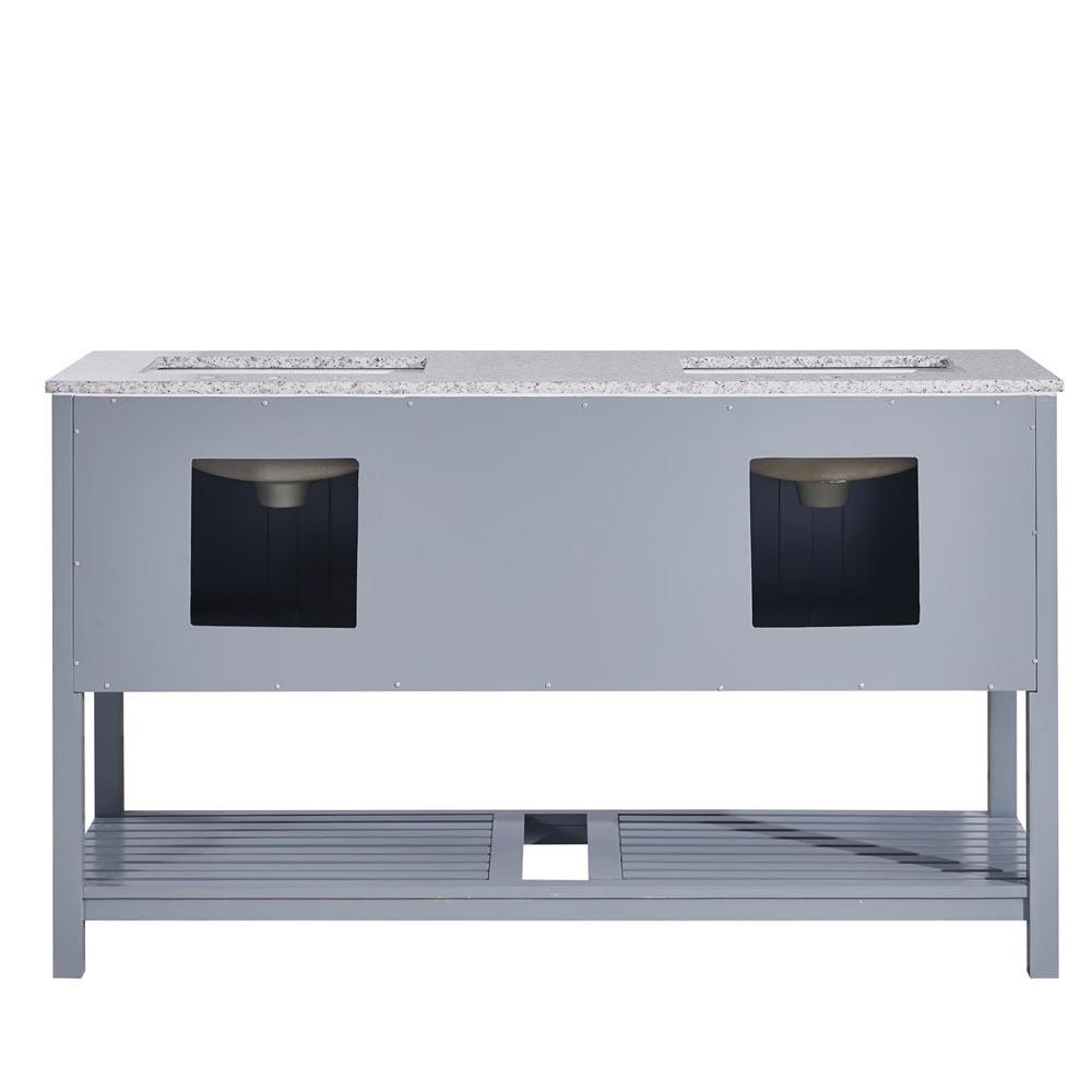 Silkroad 60" Double Sink Gray Cabinet Vanity Silkroad Exclusive 