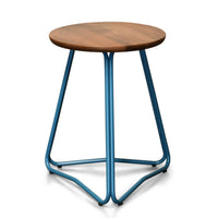 Thumbnail for Vincent Side Table, Natural Walnut On Blue Base Side Table Gingko 