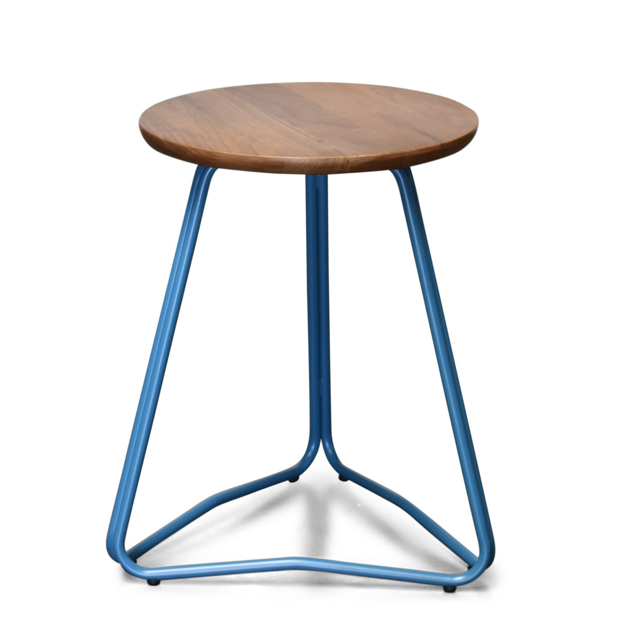 Vincent Side Table, Natural Walnut On Blue Base Side Table Gingko 