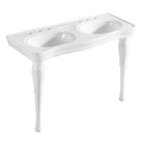 Thumbnail for Fauceture VPB1488 Double Bowl Sink Console, White Pedestal Sink Kingston Brass Default Title 