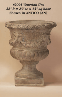 Thumbnail for Venetian Urn Cast Stone Outdoor Garden Planter Planter Tuscan 