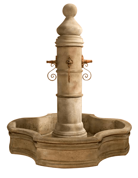 Ventoux Pond Outdoor Cast Stone Garden Fountain W/ 70" Monaco Pond Fountain Tuscan 