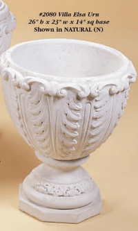 Thumbnail for Villa Elsa Urn Cast Stone Outdoor Garden Planter Planter Tuscan 