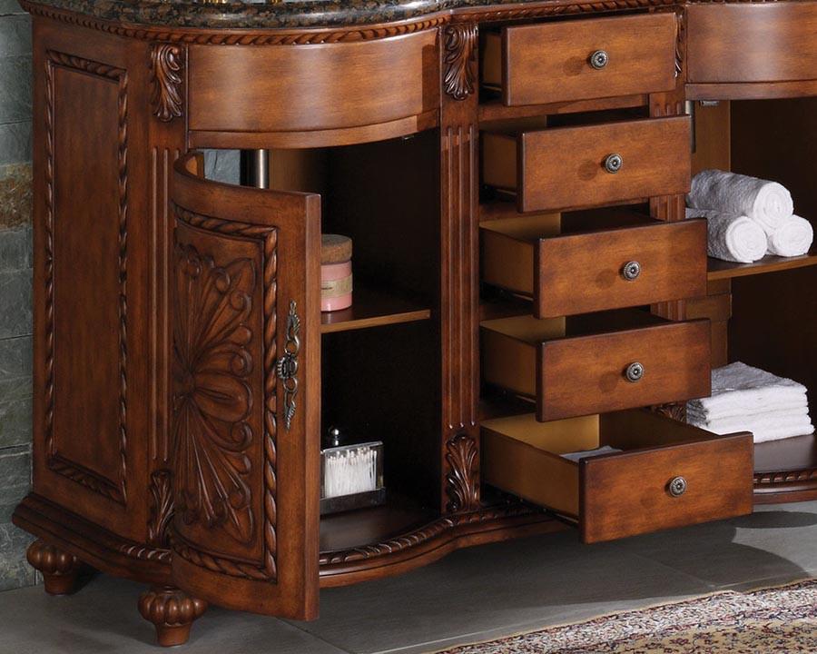 Silkroad 54" Traditional Double Sink Bathroom Vanity Vanity Silkroad Exclusive 