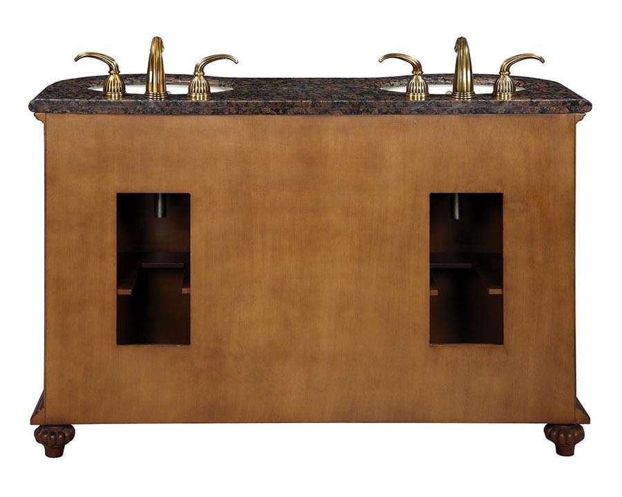 Silkroad 54" Traditional Double Sink Bathroom Vanity Vanity Silkroad Exclusive 