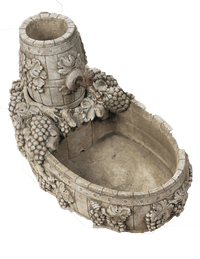 Thumbnail for Wine Barrel Cast stone Outdoor Garden Fountain With Spout Fountain Tuscan 