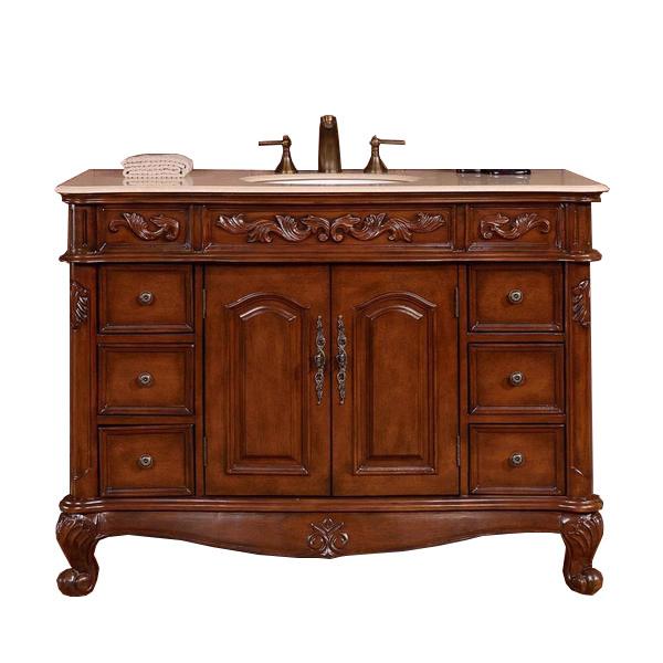 Silkroad 48" Traditional Single Sink Bathroom Vanity Vanity Silkroad Exclusive 