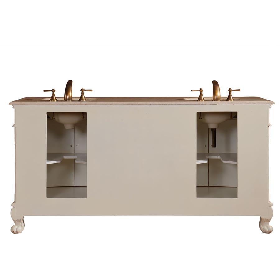 Silkroad 72" Traditional Double Sink Bathroom Vanity Vanity Silkroad Exclusive 