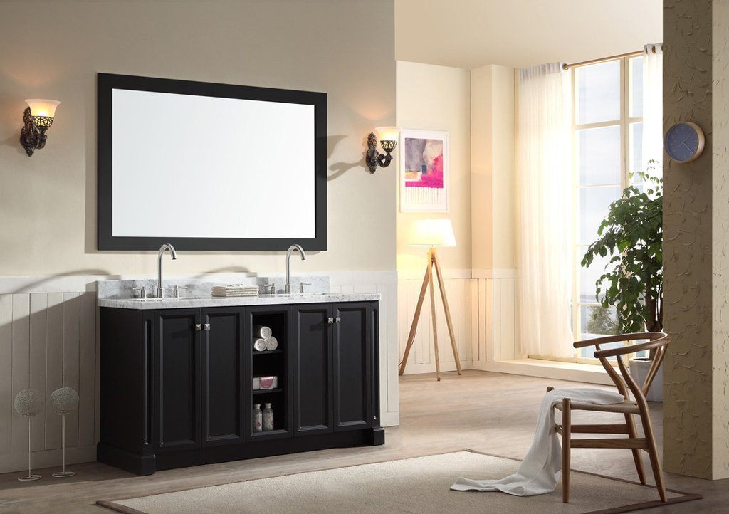 ARIEL Westwood 73" Double Sink Bathroom Vanity Set in Black Vanity ARIEL 