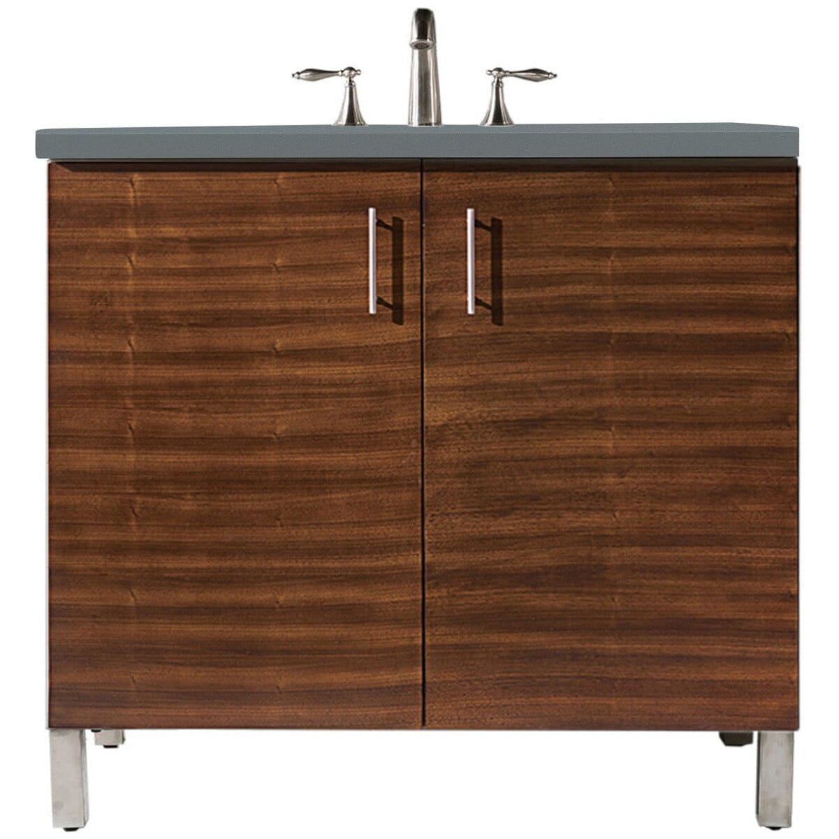 James Martin Metropolitan 36" Single Vanity Vanity James Martin American Walnut w/ 3 CM Cala Blue Quartz Top 