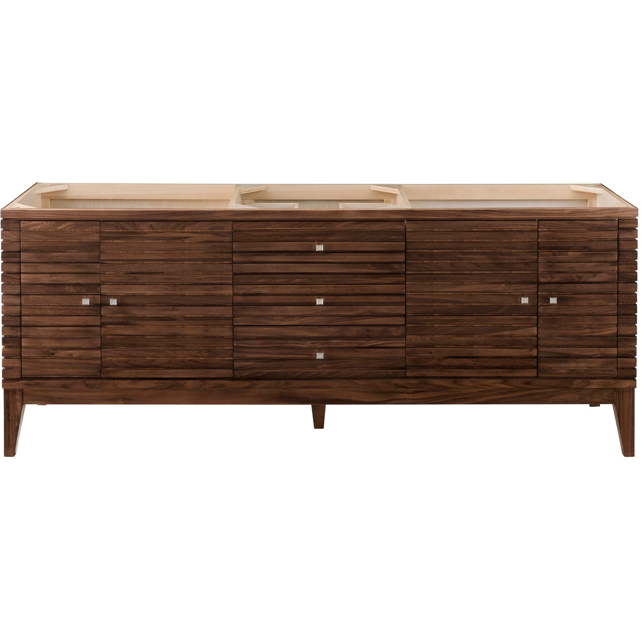 James Martin Linear 72" Double Vanity Vanity James Martin Mid Century Walnut Cabinet Only 