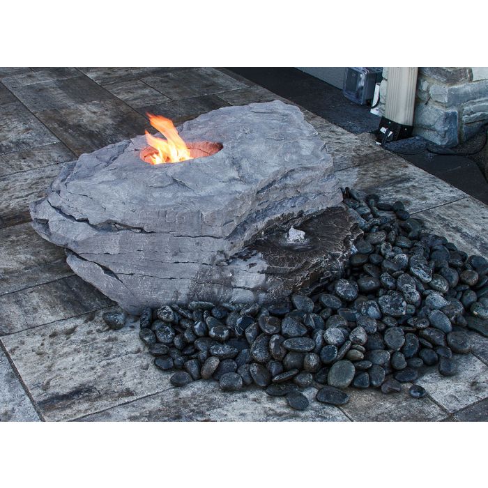GFRC Bubbling Boulders LA3600K Boulder Fountain Kit - Fire & Water Fountain Blue Thumb 