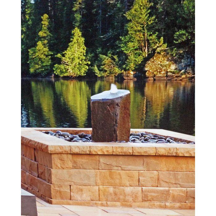 GFRC Bubbling Boulders LA3025K Column Fountain Small - Complete Kit Fountain Blue Thumb 