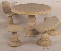 Thumbnail for Acanthus Outdoor Cast Stone Garden Set Benches Tuscan 