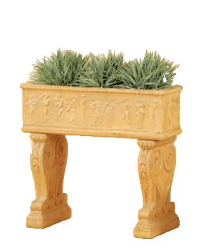 Adeline Maidens Planter Box with Legs Cast Stone Outdoor Garden Planter Planter Tuscan 
