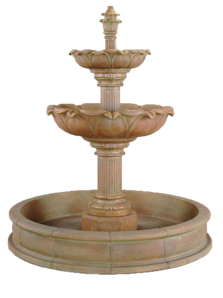 Acquarossa Pond Cast Stone Outdoor Garden Fountain Short Fountain Tuscan 