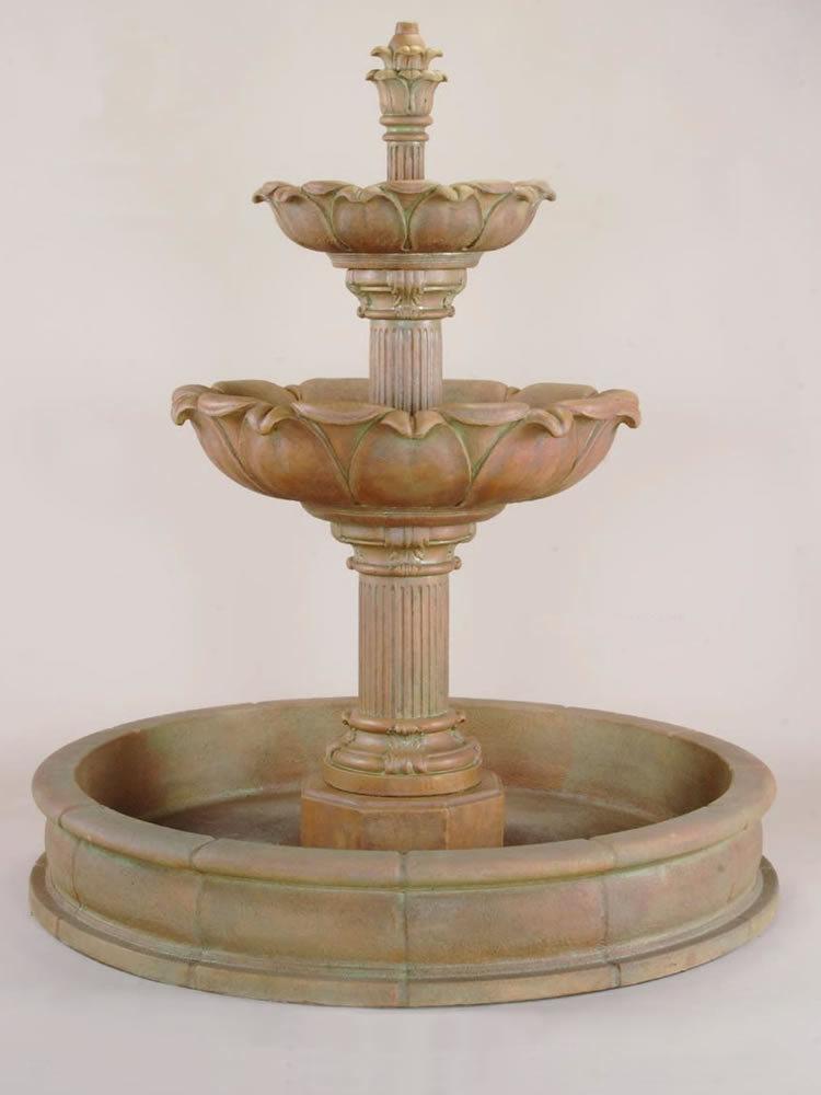Acquarossa Pond Cast Stone Outdoor Garden Fountain Short Fountain Tuscan 