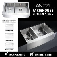 Thumbnail for ANZZI ELYSIAN Series K-AZ3320-4C Kitchen Sink Kitchen Sink ANZZI 