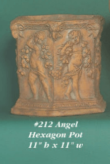 Angel Hexagon Cast Stone Outdoor Garden Planter Planter Tuscan 