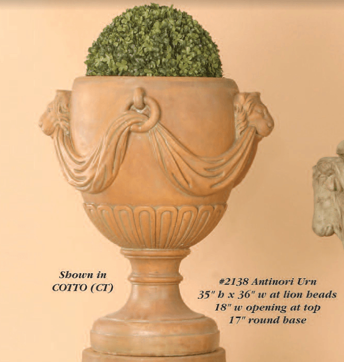 Atinori Urn Cast Stone Outdoor Garden Planter Planter Tuscan 