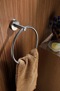 Thumbnail for ANZZI Caster Series Towel Ring in Brushed Nickel Towel Ring ANZZI 