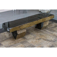 Thumbnail for Real Stone Fountains ABBB72 Basalt Bench - 72″ Bench Blue Thumb 