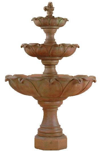 Gardenia Three Tier Cast Stone Outdoor Fountain Fountain Tuscan 