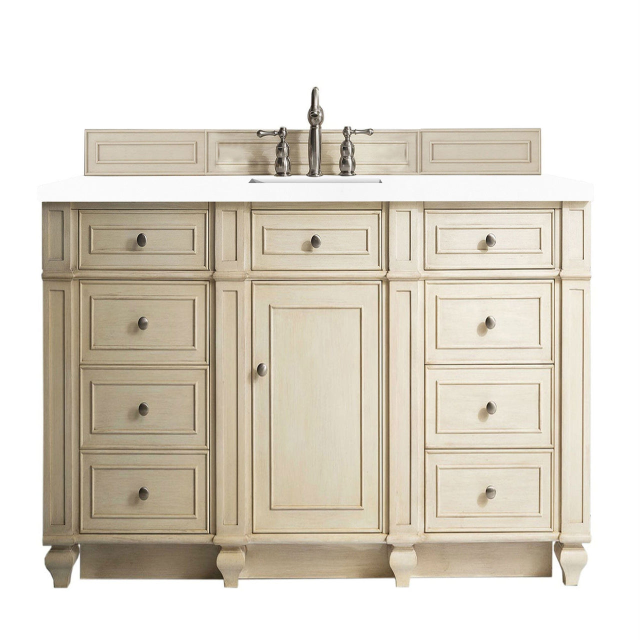 James Martin Bristol 60" Single Vanity Vanity James Martin Vintage Vanilla w/ 3 CM Classic White Quartz Top 