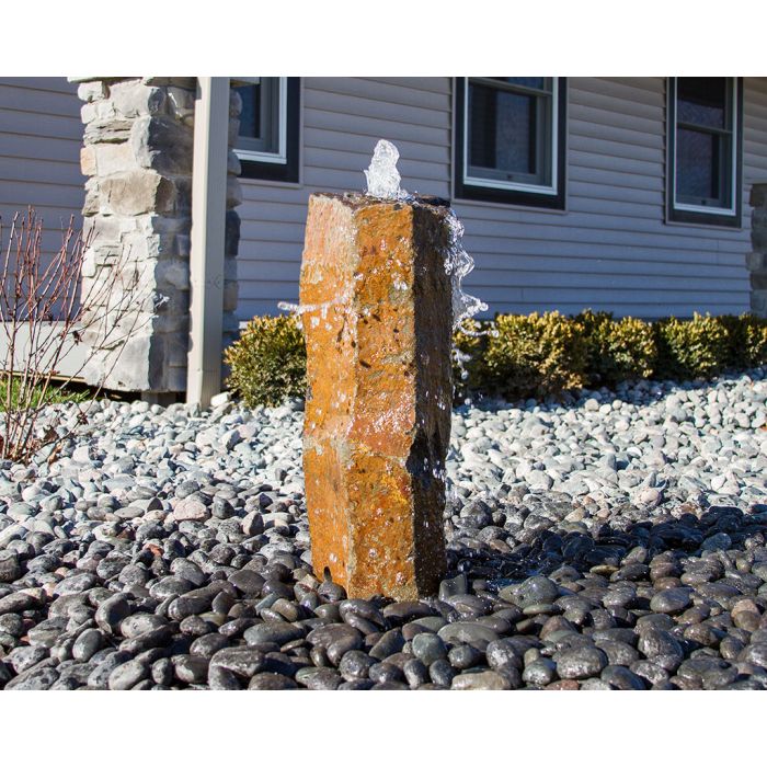 Real Stone Fountains ABBC124 Fountain Kit - 24″ Medium Basalt Fountain Blue Thumb 