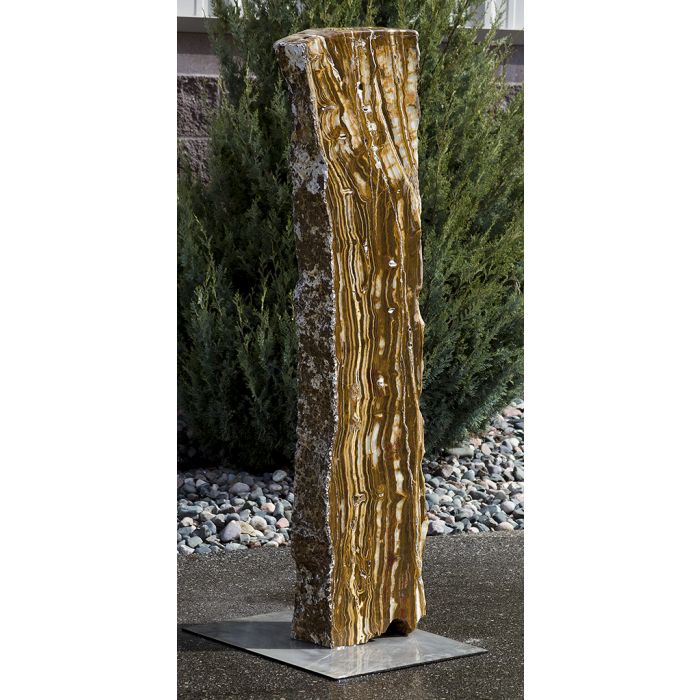 Real Stone Fountains BTTBK028 Black Canyon Onyx Artisan Rock Fountain Fountain Blue Thumb 