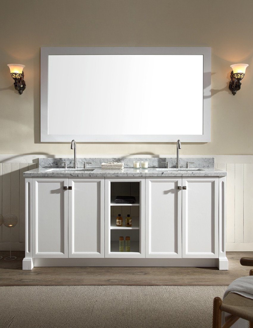 ARIEL Westwood 73" Double Sink Bathroom Vanity Set in White Vanity ARIEL 