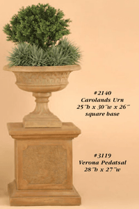Thumbnail for Verona Pedatsal Cast Stone Outdoor Garden Planter Planter Tuscan 
